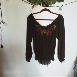 "LIKE" FOR A PRICE DROP🌿// sheer peasant top.